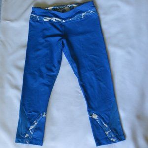 LULULEMON yoga BLUE leggings ATHLETIC workout CROPPED size 8